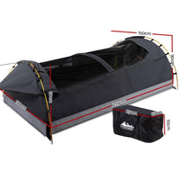 Weisshorn Double Swag Camping Swags Canvas Tent Deluxe Dark Grey Large Bag Outdoor Kings Warehouse 