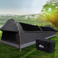 Weisshorn Double Swag Camping Swags Canvas Tent Deluxe Dark Grey Large Bag Outdoor Kings Warehouse 