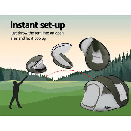 Weisshorn Instant Up Camping Tent 4-5 Person Pop up Tents Family Hiking Beach Dome Outdoor Kings Warehouse 