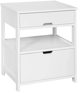 White Bedside Table with 2 Drawers bedroom furniture Kings Warehouse