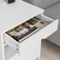 White Bedside Table with 2 Drawers bedroom furniture Kings Warehouse 