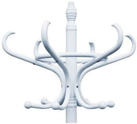 White Coat Rack with Stand Wooden Hat and 12 Hooks Hanger Walnut tree Storage Supplies Kings Warehouse 