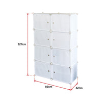 White Cube DIY Shoe Cabinet Rack Storage Portable Stackable Organiser Stand Kings Warehouse 