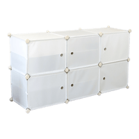 White Cube DIY Shoe Cabinet Rack Storage Portable Stackable Organiser Stand Storage Supplies Kings Warehouse 