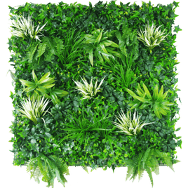White Grassy Greenery Vertical Garden / Green Wall UV Resistant 100cm x 100cm Kings Warehouse 