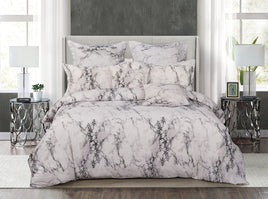 White Marble Queen Size Duvet Doona Quilt Cover Set Kings Warehouse 