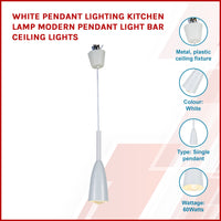White Pendant Lighting Kitchen Lamp Modern Pendant Light Bar Ceiling Lights Kings Warehouse 