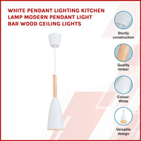 White Pendant Lighting Kitchen Lamp Modern Pendant Light Bar Wood Ceiling Lights Kings Warehouse 