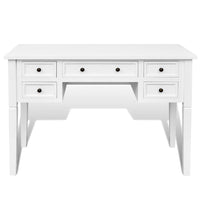 White Writing Desk with 5 Drawers Kings Warehouse 