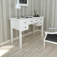 White Writing Desk with 5 Drawers Kings Warehouse 