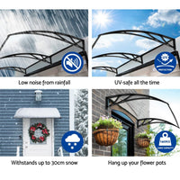 Window Door Awning Outdoor Solid Polycarbonate Canopy Patio 1mx3m DIY KingsWarehouse 