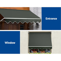 Window Fixed Pivot Arm Awning Outdoor Blinds Retractable Canopy1.8X2.1M Kings Warehouse 