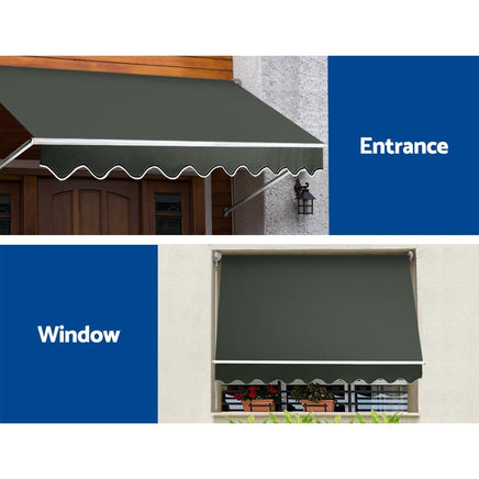 Window Fixed Pivot Arm Awning Outdoor Blinds Retractable Canopy3.1X2.1M Kings Warehouse 
