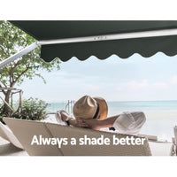 Window Fixed Pivot Arm Awning Patio Outdoor Blinds Retractable 2.8X2.1M KingsWarehouse 