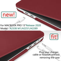 Wine Red MacBook Pro 13 Inch Case 2016-2023 M1 M2 A2338 A2289 A2251 A2159 Hard Shell Case Keyboard Cover Kings Warehouse 