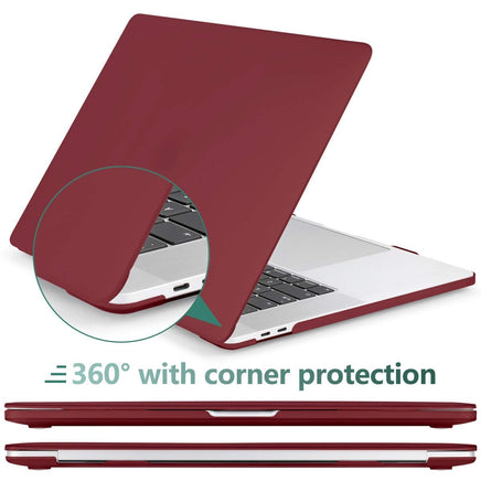 Wine Red MacBook Pro 13 Inch Case 2016-2023 M1 M2 A2338 A2289 A2251 A2159 Hard Shell Case Keyboard Cover Kings Warehouse 