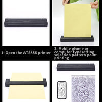 Wireless Tattoo Transfer Printer Portable Machine Clear Transfer Stencil Printer Black Kings Warehouse 