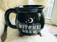 Witches Brew Black Cauldron Coffee Mug Cup With Moon & Stars Kings Warehouse 