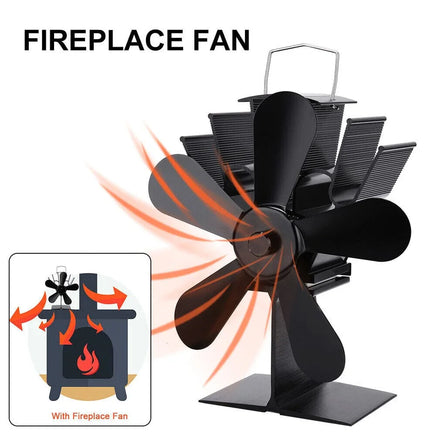 Wood Heater Fan Eco Heat Powered Self-Powered Silent for Fireplace Stove Burner Kings Warehouse 