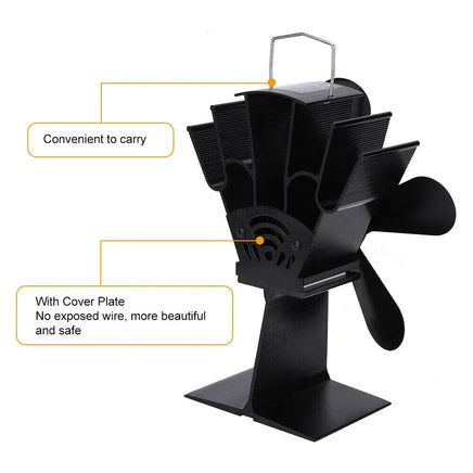 Wood Heater Fan Eco Heat Powered Self-Powered Silent for Fireplace Stove Burner Kings Warehouse 