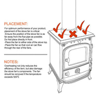 Wood Heater Fan Eco Heat Powered Self-Powered Silent for Fireplace Stove Burner Kings Warehouse 