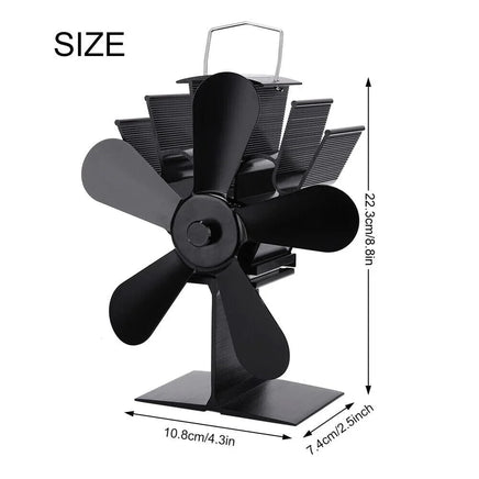 Wood Heater Fan Eco Heat Powered Self-Powered Silent for Fireplace Stove Burner Kings Warehouse 