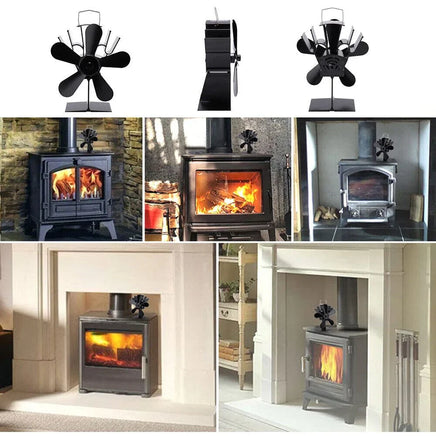 Wood Heater Fan Eco Heat Powered Self-Powered Silent for Fireplace Stove Burner Kings Warehouse 