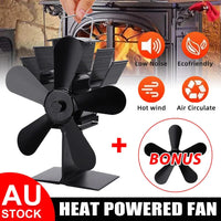 Wood Heater Fan Eco Heat Powered Self-Powered Silent for Fireplace Stove Burner Kings Warehouse 