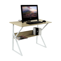 Wood & Metal Computer Desk with Shelf Home Office Furniture Kings Warehouse 