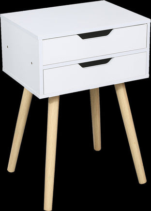 Wooden Bedside Table 2 Drawers Cabinet Storage Tall Night Stand bedroom furniture Kings Warehouse 