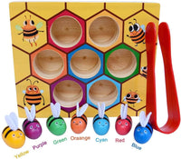 Wooden Bee Toddler Fine Motor Skill Toy - (Montessori Wooden Puzzle Early Learning Preschool Educational Kids) Kings Warehouse 