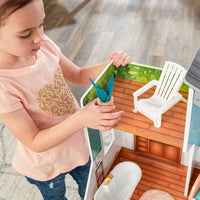 Wooden Dollhouse with Furniture for kids Kings Warehouse 