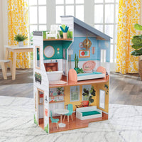Wooden Dollhouse with Furniture for kids Kings Warehouse 