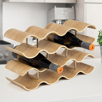Wooden Wave Wine Rack/Creative Home Grape Wine Holder Shelf Cabinet/Bottle Rack Storage Supplies KingsWarehouse 