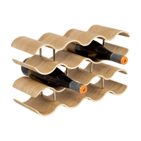 Wooden Wave Wine Rack/Creative Home Grape Wine Holder Shelf Cabinet/Bottle Rack Storage Supplies KingsWarehouse 