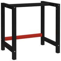 Work Bench Frame Metal 80x57x79 cm Black and Red Kings Warehouse 