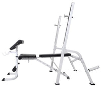 Workout Bench with Weight Rack Barbell and Dumbbell Set 60.5kg Fitness Supplies Kings Warehouse 
