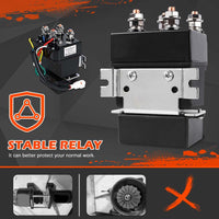 X-BULL 4500LB Electric Winch 12V Winch Boat Trailer ATV Steel Cable With 5.5MX13M Synthetic Rope Grey Kings Warehouse 