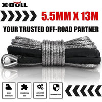 X-BULL 4500LB Electric Winch 12V Winch Boat Trailer ATV Steel Cable With 5.5MX13M Synthetic Rope Grey Kings Warehouse 