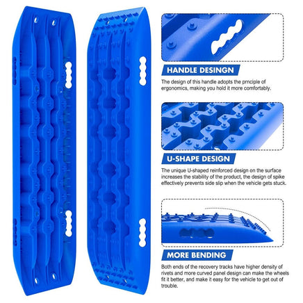 X-BULL 4X4 Recovery tracks 10T 2 Pairs/ Sand tracks/ Mud tracks/ Mounting Bolts Pins Gen 2.0 -Blue Kings Warehouse 