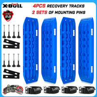 X-BULL 4X4 Recovery tracks 10T 2 Pairs/ Sand tracks/ Mud tracks/ Mounting Bolts Pins Gen 2.0 -Blue Kings Warehouse 