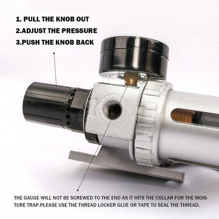 X-BULL Air Compressor Moisture Filter Water Trap Filter Regulator Mount Fitting Kings Warehouse 