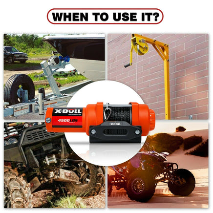 X-BULL Electric Winch 12v Synthetic Rope 4500LBS Wireless Remote ATV UTV 2041KG Kings Warehouse 
