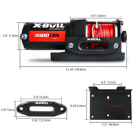 X-BULL Electric Winch 12V Wireless 3000lbs/1360kg Synthetic Rope BOAT ATV 4WD Kings Warehouse 