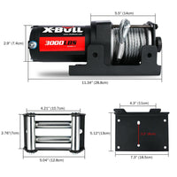 X-BULL Electric Winch 3000lbs/1360kg Wireless 12V Steel Cable ATV 4WD BOAT 4X4 Kings Warehouse 