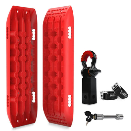 X-BULL Hitch Receiver 5T Recovery Receiver With 2PCS Recovery tracks Boards Gen2.0 Red Kings Warehouse 