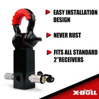X-BULL Hitch Receiver 5T Recovery Receiver with Bow Shackle Tow Bar Off Road 4WD Kings Warehouse 