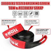 X-BULL Recovery Kit 4X4 Off-Road Kinetic Rope Snatch Strap Winch Damper 4WD13PCS Kings Warehouse 
