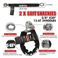 X-BULL Recovery Kit 4X4 Off-Road Kinetic Rope Snatch Strap Winch Damper 4WD13PCS Kings Warehouse 
