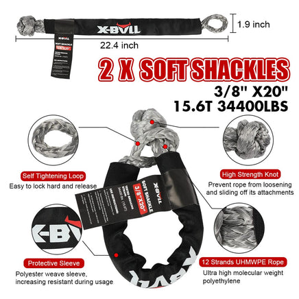 X-BULL Recovery Kit 4X4 Off-Road Kinetic Rope Snatch Strap Winch Damper 4WD13PCS Kings Warehouse 
